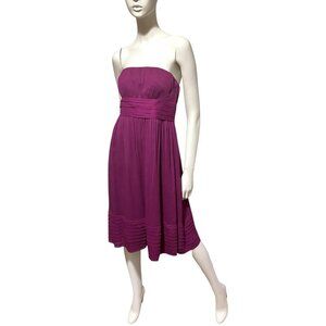 Y2K Silk Strapless Babydoll Dress 4 Sheer Preppy Formal Minimalist 100% Silk